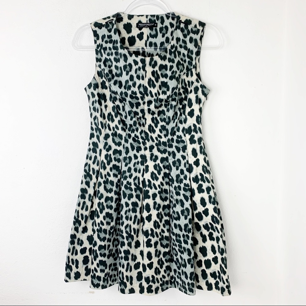 Rinascimento Leopard Print Fit and Flare Dress
